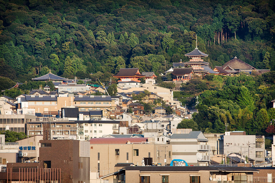 Kyoto - view from my hotel balcony - Kyomizudera temple